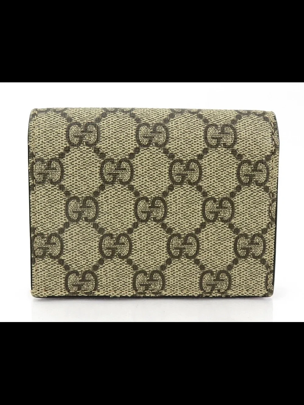 Gucci Beige GG Supreme Cherry Appliqué Wallet